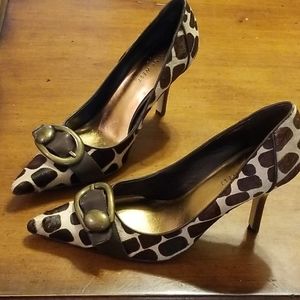 Giraffe print high heels